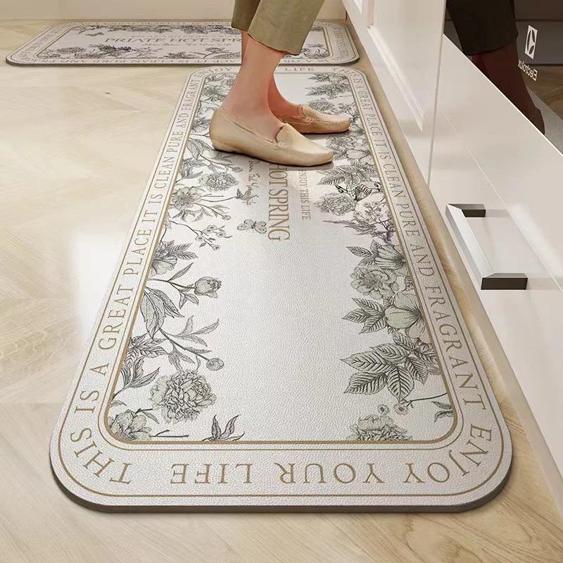 Home Improvement Mall - Viama-シンプルで軽量の滑り止めキッチンカーペット、折り目なし、耐摩耗性、お手入れが簡単、家庭用カーペット、家の装飾、手頃な価格の豪華さ、1/2ブロック
