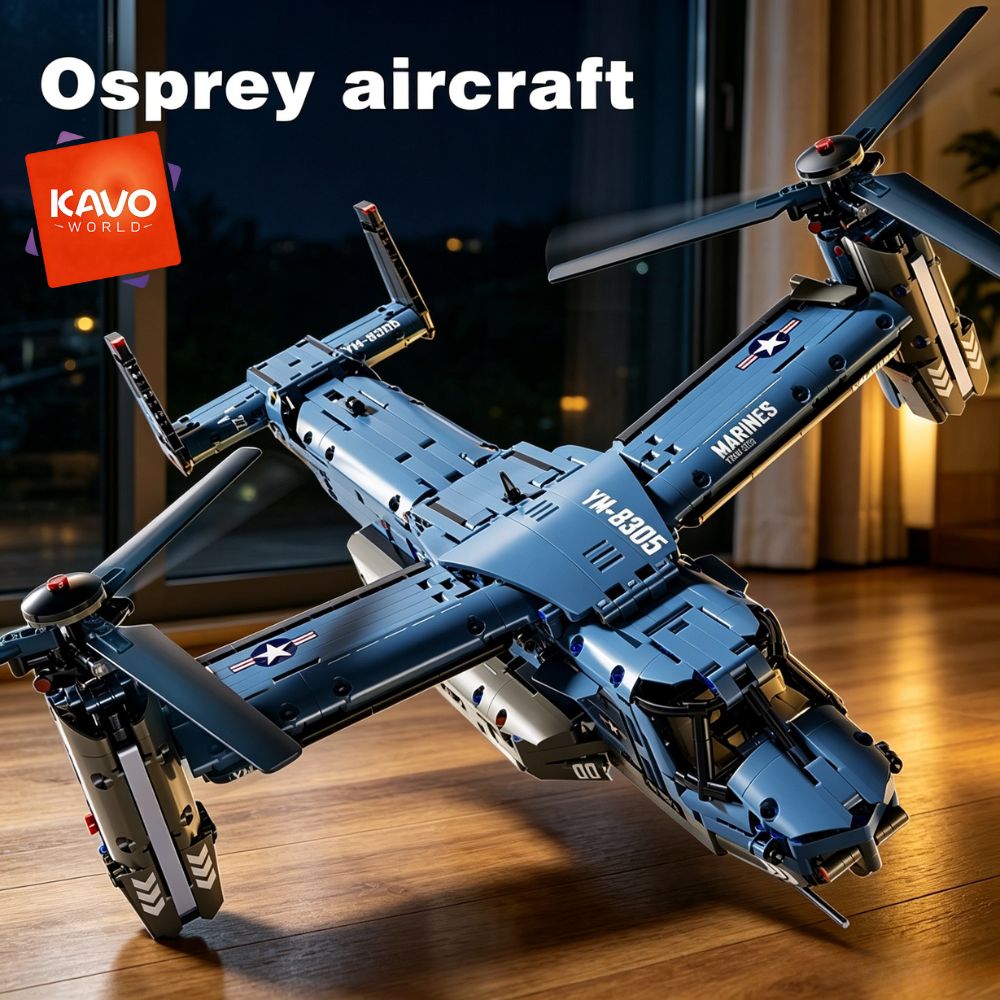 Home Improvement Expo - KAVOWORLD 1486ピース V-22 オスプレイ チルトローター航空機 組み立てブロックセット