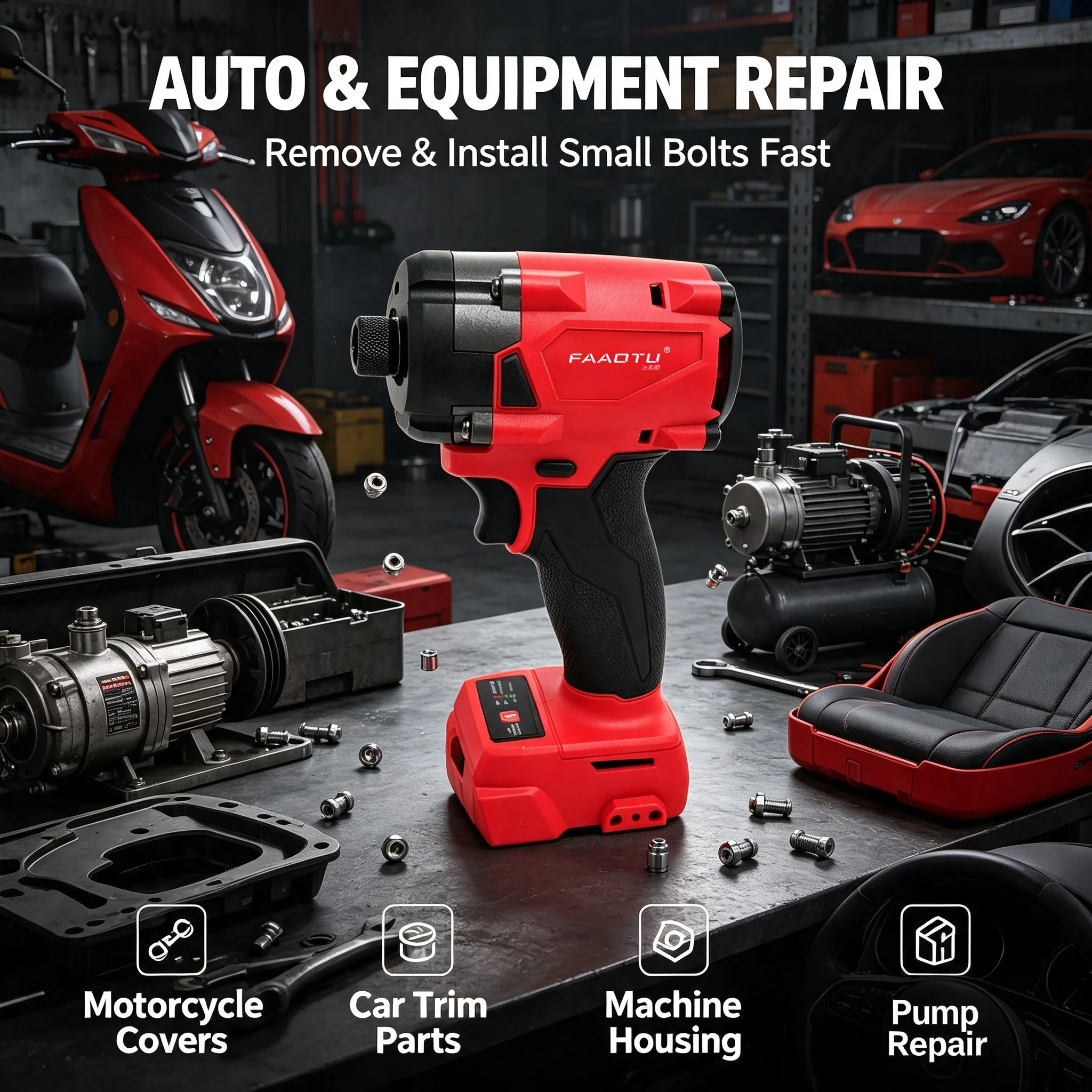 FAAOTU 18V コードレス電動ドライバー、DIY プロ - Home Improvement In のレビューと価格